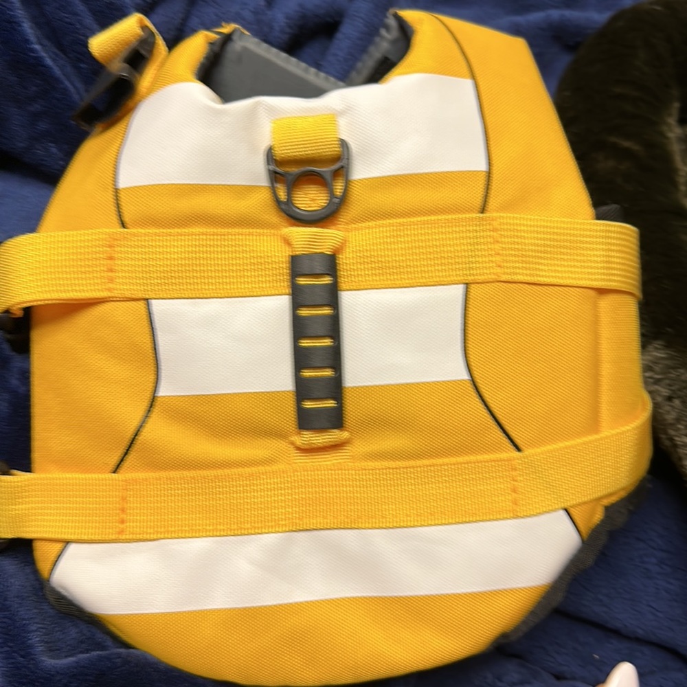 Like new dog life jacket rip stop for swimming boating never used no tag